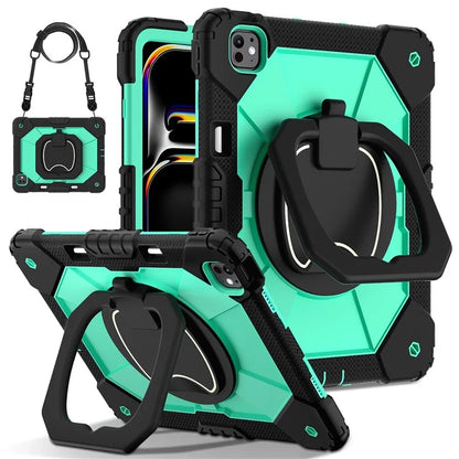 For iPad Pro 13 (2024) Kickstand Case Silicone+PC Tablet Cover