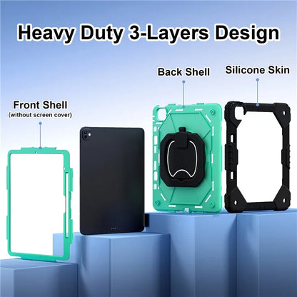 For iPad Pro 13 (2024) Kickstand Case Silicone+PC Tablet Cover