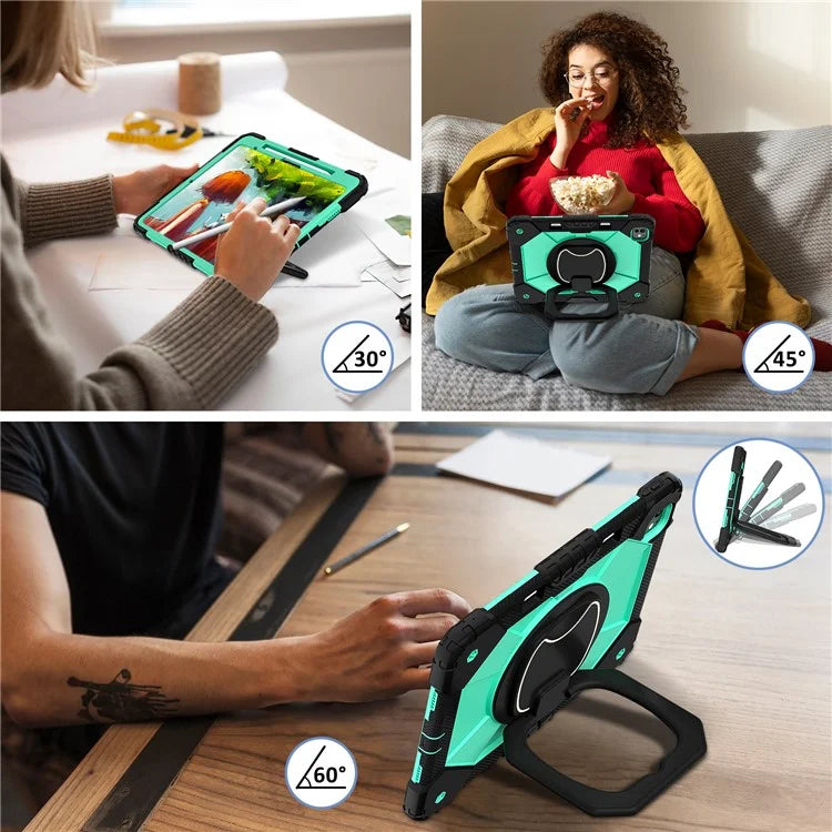 For iPad Pro 13 (2024) Kickstand Case Silicone+PC Tablet Cover