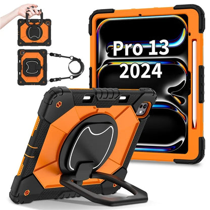 For iPad Pro 13 (2024) Kickstand Case Silicone+PC Tablet Cover