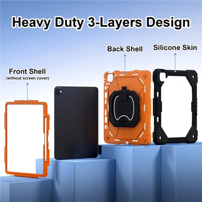 For iPad Pro 13 (2024) Kickstand Case Silicone+PC Tablet Cover