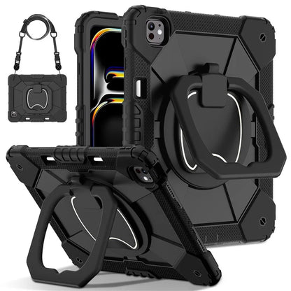 For iPad Pro 13 (2024) Kickstand Case Silicone+PC Tablet Cover