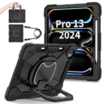 For iPad Pro 13 (2024) Kickstand Case Silicone+PC Tablet Cover