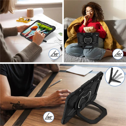 For iPad Pro 13 (2024) Kickstand Case Silicone+PC Tablet Cover
