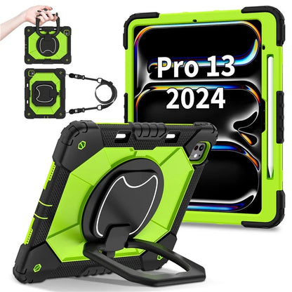 For iPad Pro 13 (2024) Kickstand Case Silicone+PC Tablet Cover