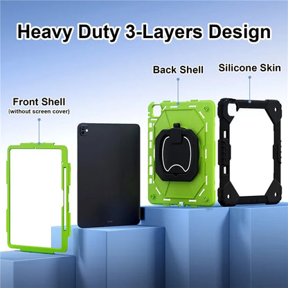 For iPad Pro 13 (2024) Kickstand Case Silicone+PC Tablet Cover