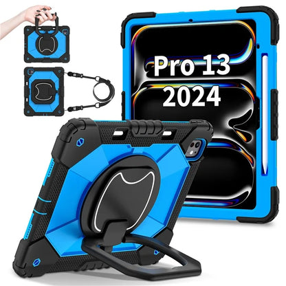 For iPad Pro 13 (2024) Kickstand Case Silicone+PC Tablet Cover