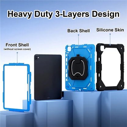 For iPad Pro 13 (2024) Kickstand Case Silicone+PC Tablet Cover