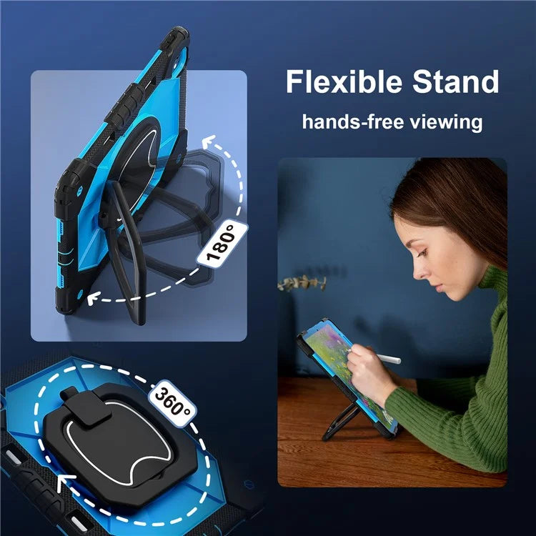 For iPad Pro 13 (2024) Kickstand Case Silicone+PC Tablet Cover