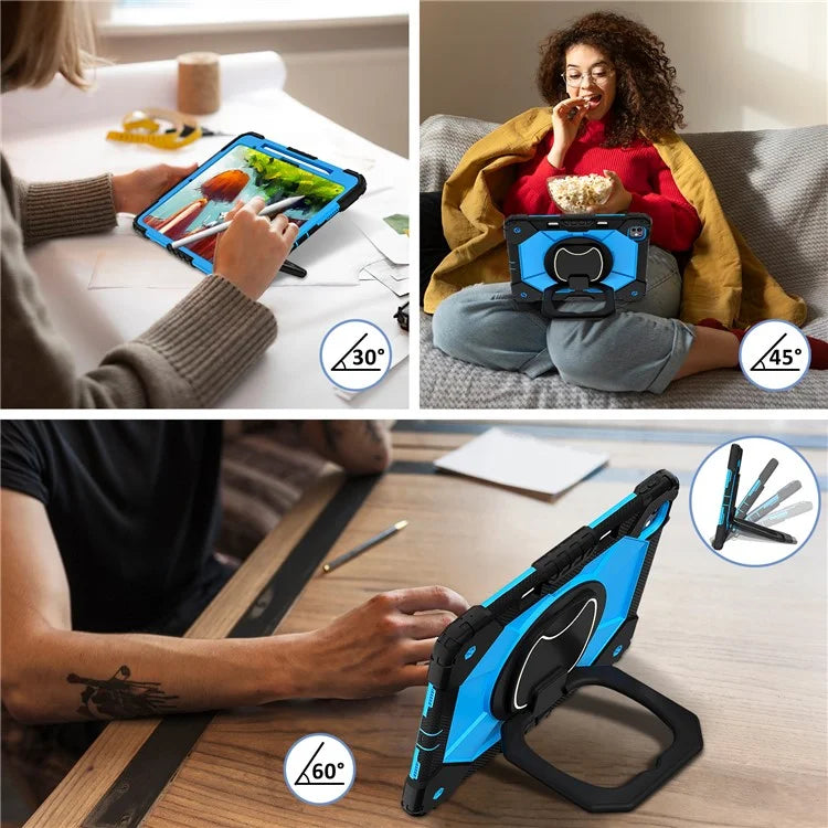 For iPad Pro 13 (2024) Kickstand Case Silicone+PC Tablet Cover