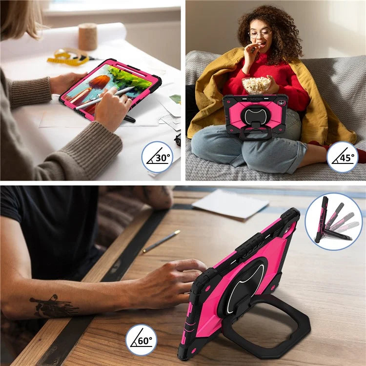 For iPad Pro 13 (2024) Kickstand Case Silicone+PC Tablet Cover