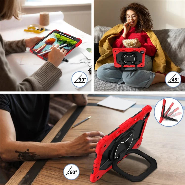 For iPad Pro 13 (2024) Kickstand Case Silicone+PC Tablet Cover