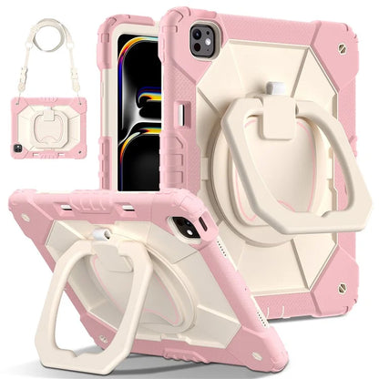 For iPad Pro 13 (2024) Kickstand Case Silicone+PC Tablet Cover