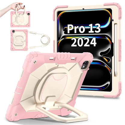 For iPad Pro 13 (2024) Kickstand Case Silicone+PC Tablet Cover