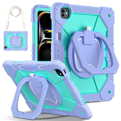 For iPad Pro 13 (2024) Kickstand Case Silicone+PC Tablet Cover