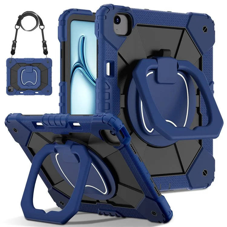 For iPad Air 13 (2024) Kickstand Case Silicone+PC Tablet Cover