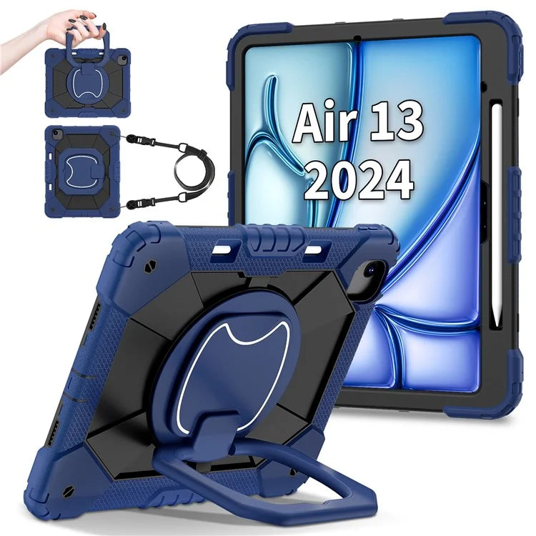 For iPad Air 13 (2024) Kickstand Case Silicone+PC Tablet Cover