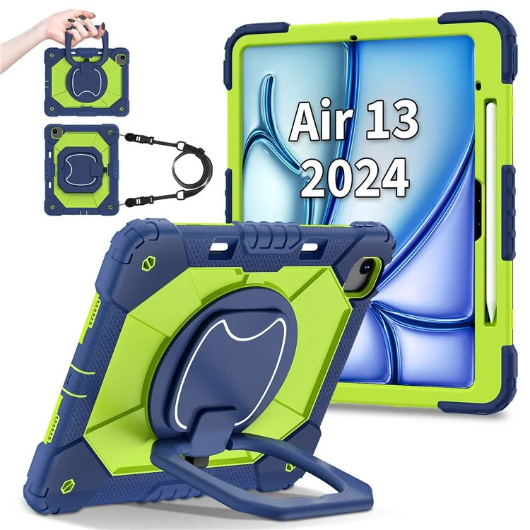 For iPad Air 13 (2024) Kickstand Case Silicone+PC Tablet Cover