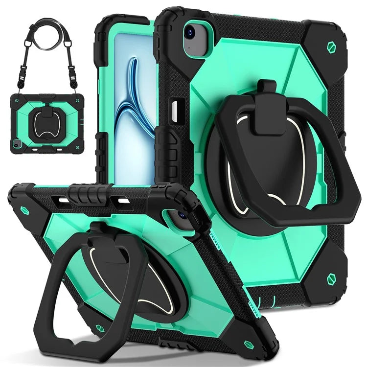 For iPad Air 13 (2024) Kickstand Case Silicone+PC Tablet Cover
