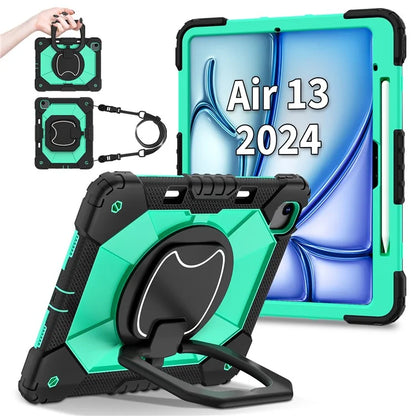 For iPad Air 13 (2024) Kickstand Case Silicone+PC Tablet Cover