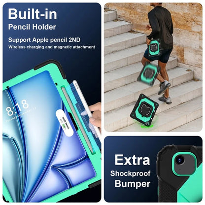 For iPad Air 13 (2024) Kickstand Case Silicone+PC Tablet Cover