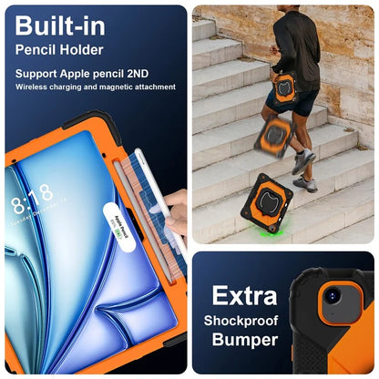 For iPad Air 13 (2024) Kickstand Case Silicone+PC Tablet Cover