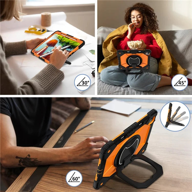 For iPad Air 13 (2024) Kickstand Case Silicone+PC Tablet Cover