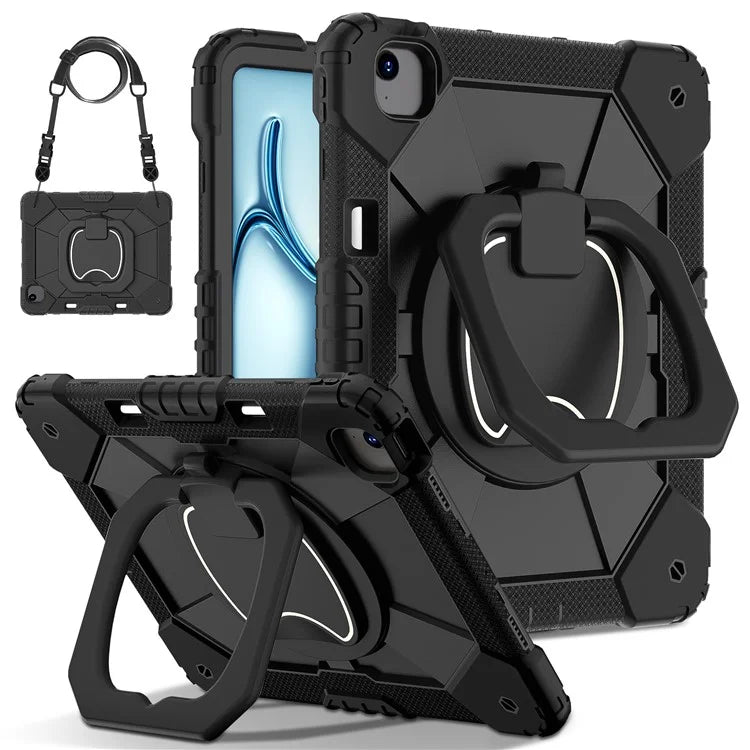 For iPad Air 13 (2024) Kickstand Case Silicone+PC Tablet Cover