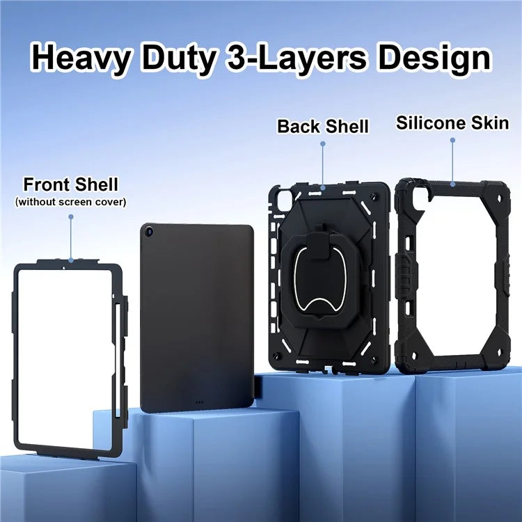 For iPad Air 13 (2024) Kickstand Case Silicone+PC Tablet Cover