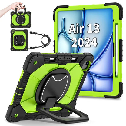 For iPad Air 13 (2024) Kickstand Case Silicone+PC Tablet Cover