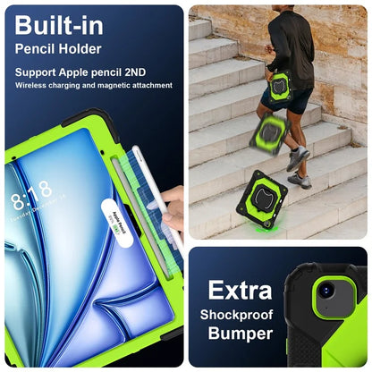 For iPad Air 13 (2024) Kickstand Case Silicone+PC Tablet Cover