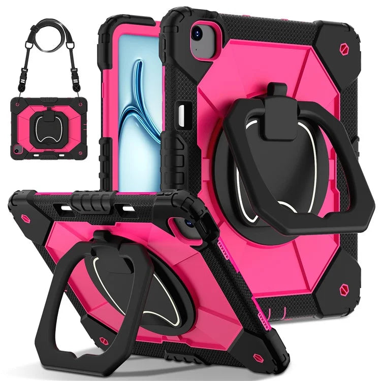For iPad Air 13 (2024) Kickstand Case Silicone+PC Tablet Cover