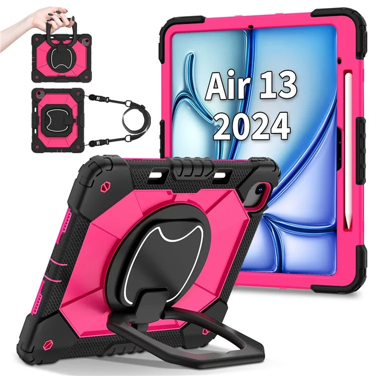 For iPad Air 13 (2024) Kickstand Case Silicone+PC Tablet Cover