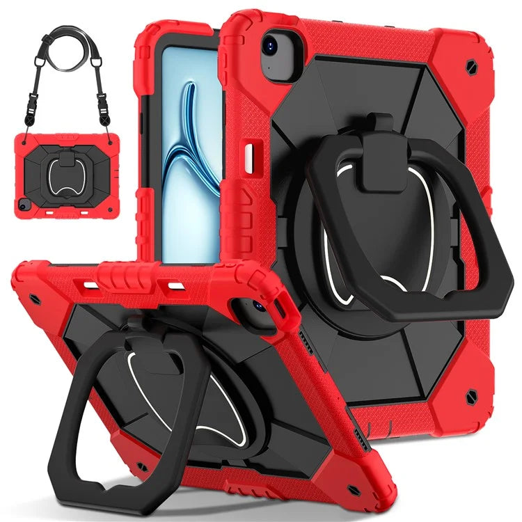 For iPad Air 13 (2024) Kickstand Case Silicone+PC Tablet Cover