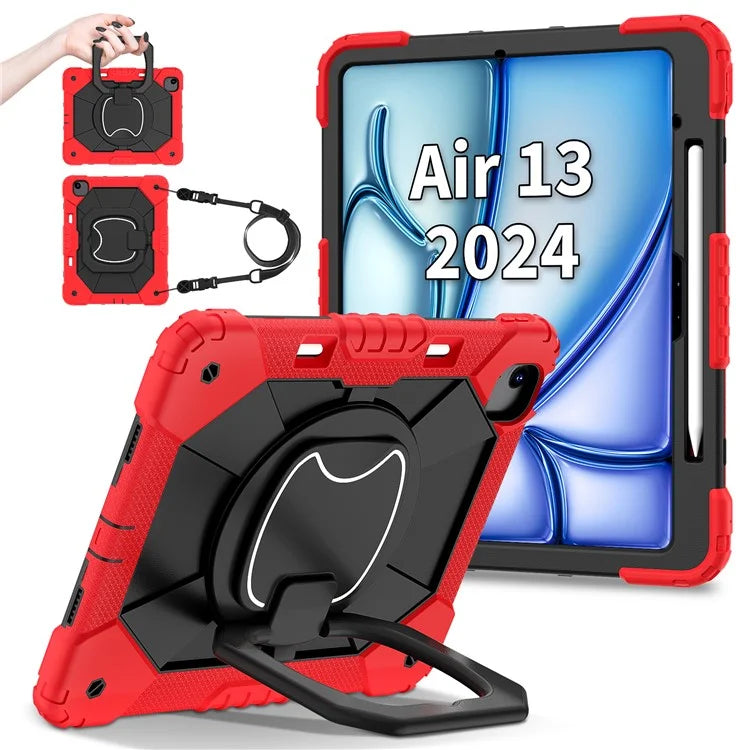 For iPad Air 13 (2024) Kickstand Case Silicone+PC Tablet Cover