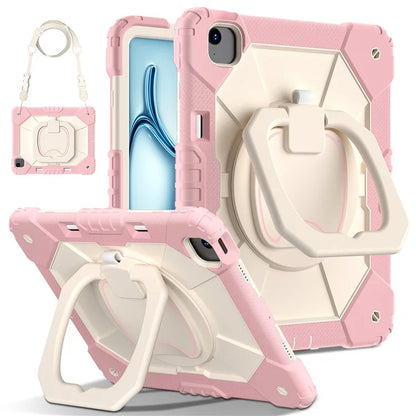 For iPad Air 13 (2024) Kickstand Case Silicone+PC Tablet Cover