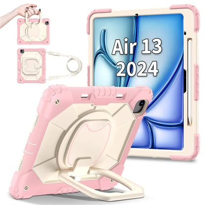For iPad Air 13 (2024) Kickstand Case Silicone+PC Tablet Cover