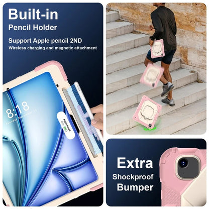 For iPad Air 13 (2024) Kickstand Case Silicone+PC Tablet Cover