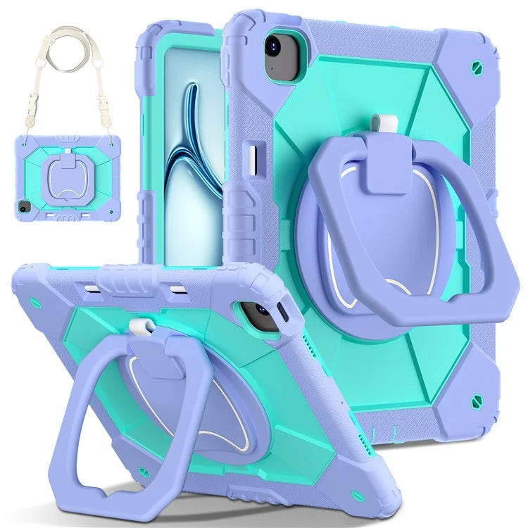 For iPad Air 13 (2024) Kickstand Case Silicone+PC Tablet Cover