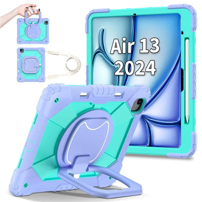 For iPad Air 13 (2024) Kickstand Case Silicone+PC Tablet Cover