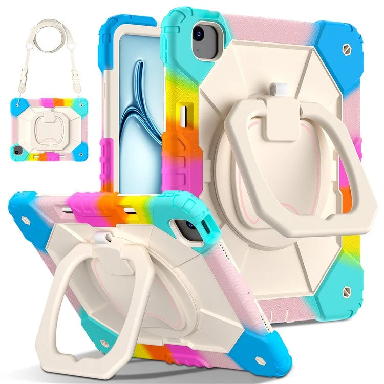 For iPad Air 13 (2024) Kickstand Case Silicone+PC Tablet Cover