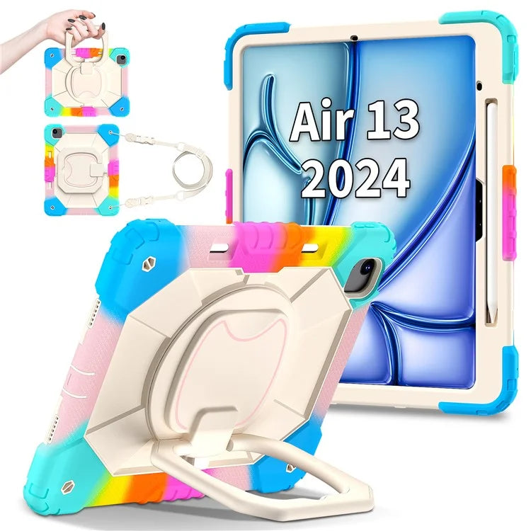 For iPad Air 13 (2024) Kickstand Case Silicone+PC Tablet Cover