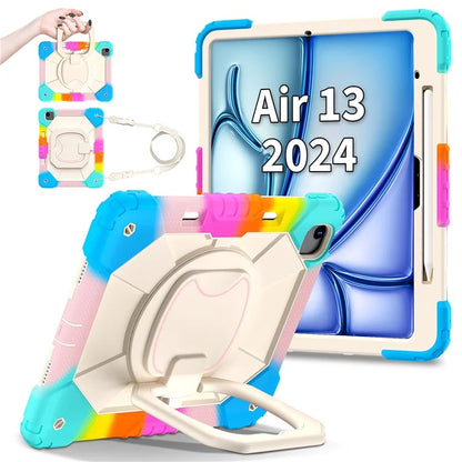 For iPad Air 13 (2024) Kickstand Case Silicone+PC Tablet Cover