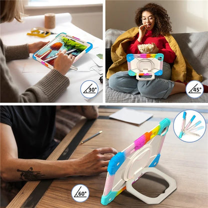 For iPad Air 13 (2024) Kickstand Case Silicone+PC Tablet Cover