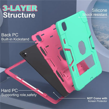 For iPad Pro 13 (2024) Case Robot Style Silicone + PC Tablet Cover with Kickstand