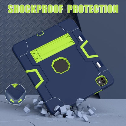 For iPad Pro 13 (2024) Case Robot Style Silicone + PC Tablet Cover with Kickstand