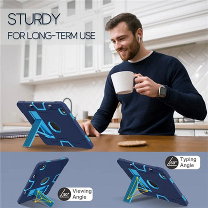 For iPad Pro 13 (2024) Case Robot Style Silicone + PC Tablet Cover with Kickstand