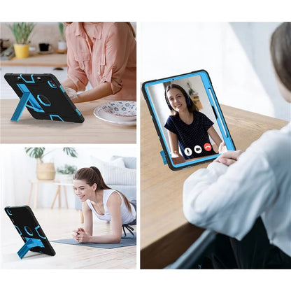 For iPad Pro 13 (2024) Case Robot Style Silicone + PC Tablet Cover with Kickstand