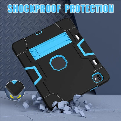 For iPad Pro 13 (2024) Case Robot Style Silicone + PC Tablet Cover with Kickstand