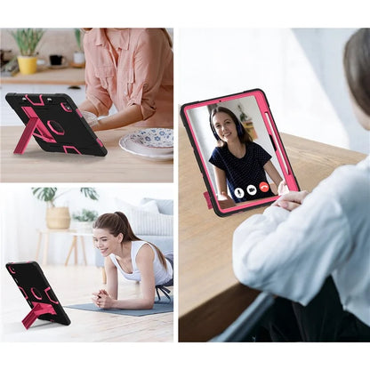 For iPad Pro 13 (2024) Case Robot Style Silicone + PC Tablet Cover with Kickstand